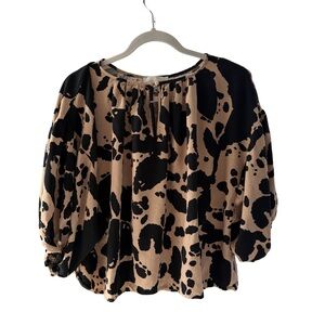 Corey Lynn Calter Black and Tan Blouse